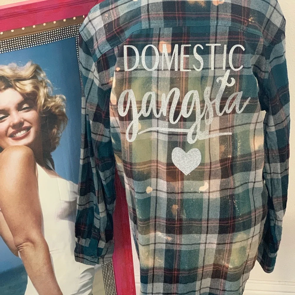 COPY - Custom bleached flannel😍 - Picture 1 of 3